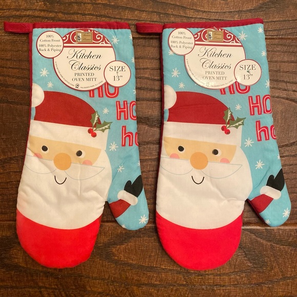 Santa Claus Kitchen Towels, Santa Claus Pot Holders & Santa Claus Oven Mitts Set - Picture 11 of 16